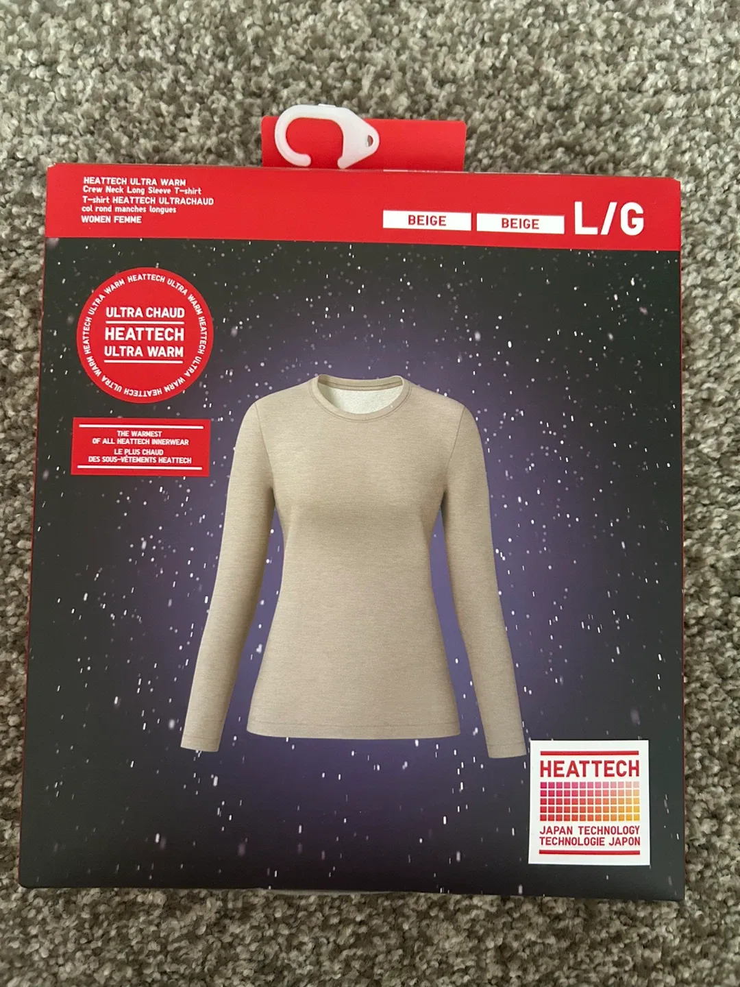 HEATTECH Ultra Warm Crew Neck L/G Beige - New