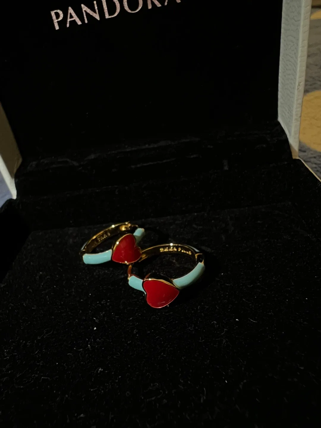 (Retail $159) New Enamel Heart Stud Earrings image indicator(4)