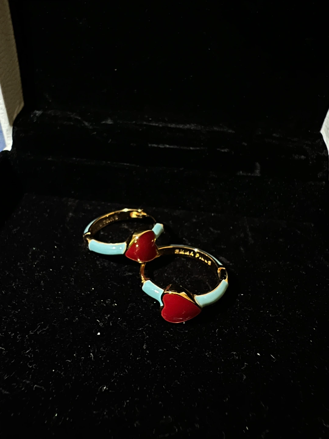 (Retail $159) New Enamel Heart Stud Earrings