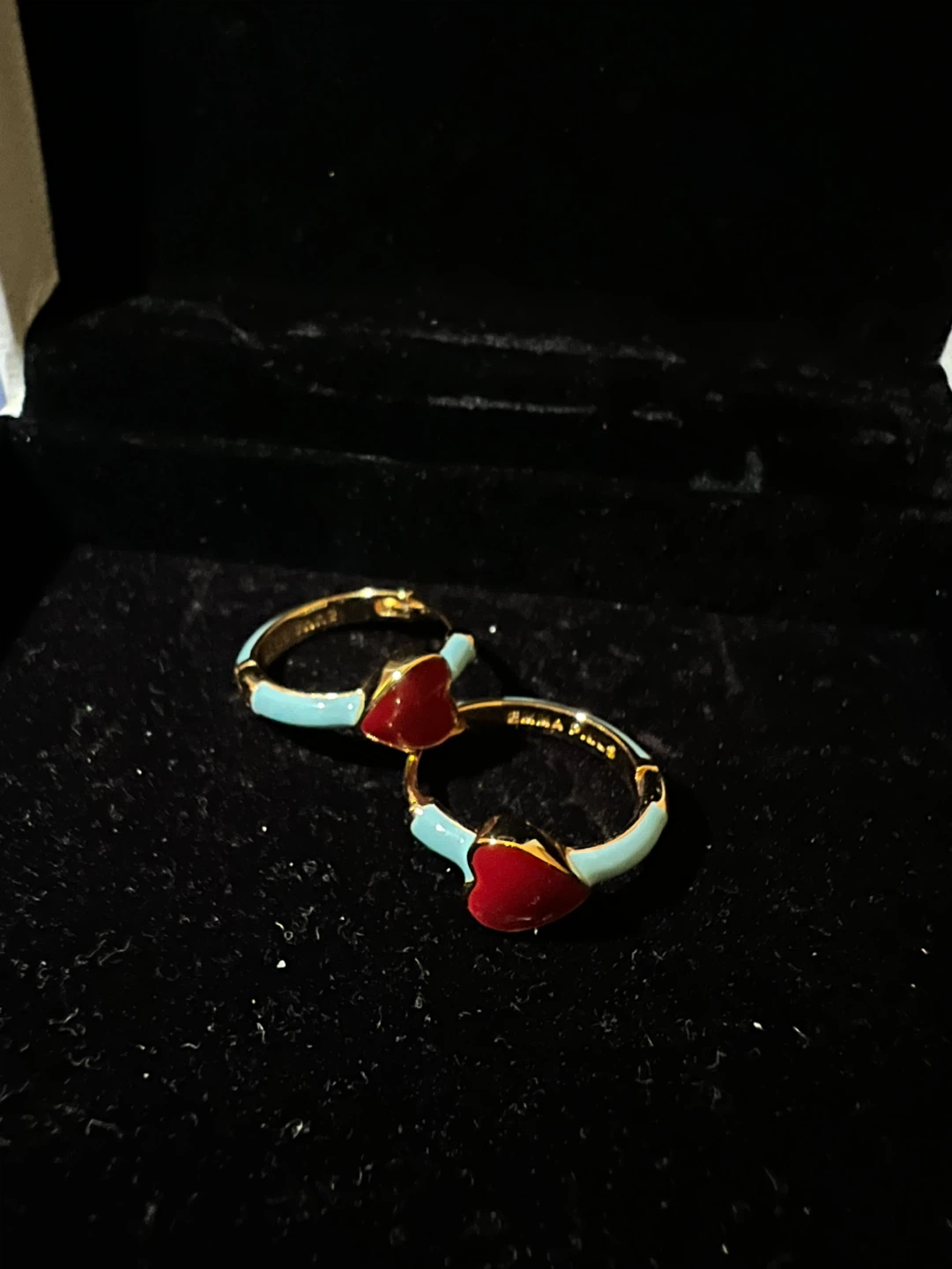 (Retail $159) New Enamel Heart Stud Earrings - photo 2