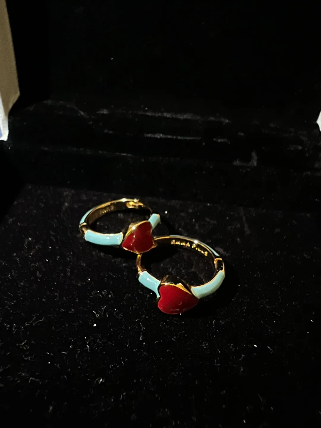 (Retail $159) New Enamel Heart Stud Earrings image indicator(2)