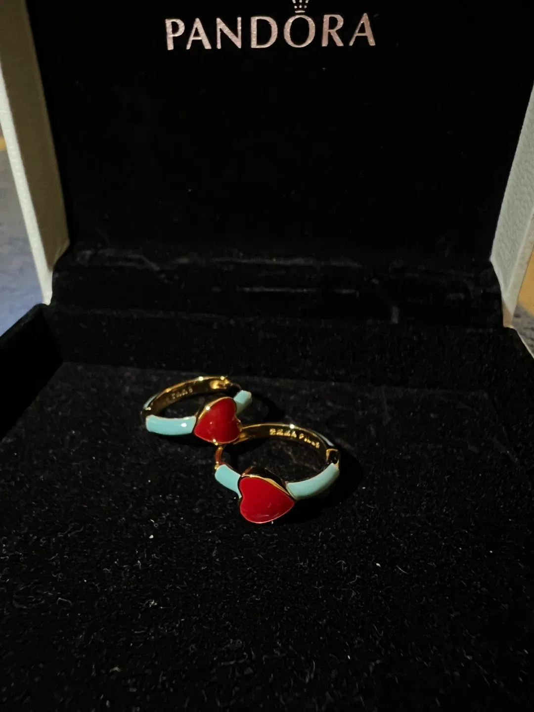 (Retail $159) New Enamel Heart Stud Earrings image indicator(5)