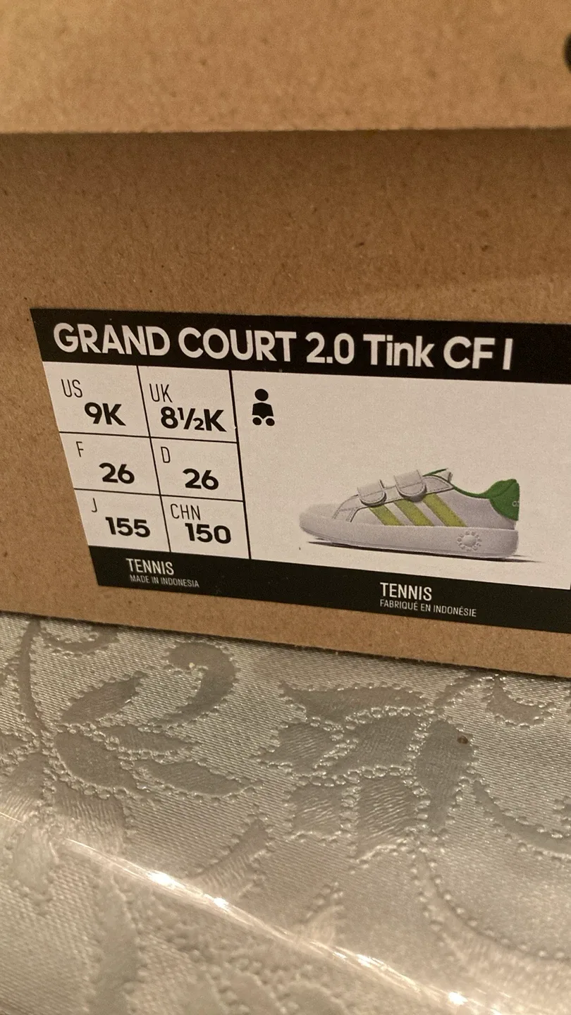 Adidas Grand Court 2.0 Tink CF I - Size 9K - New in Box! image indicator(3)