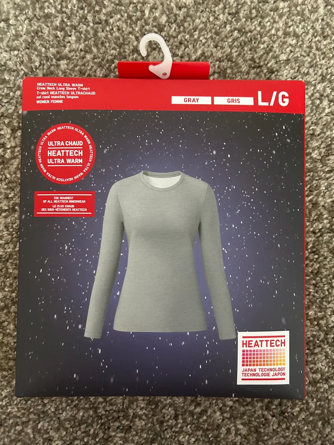 Uniqlo Heattech Ultra Warm Crew Neck L/G Gray