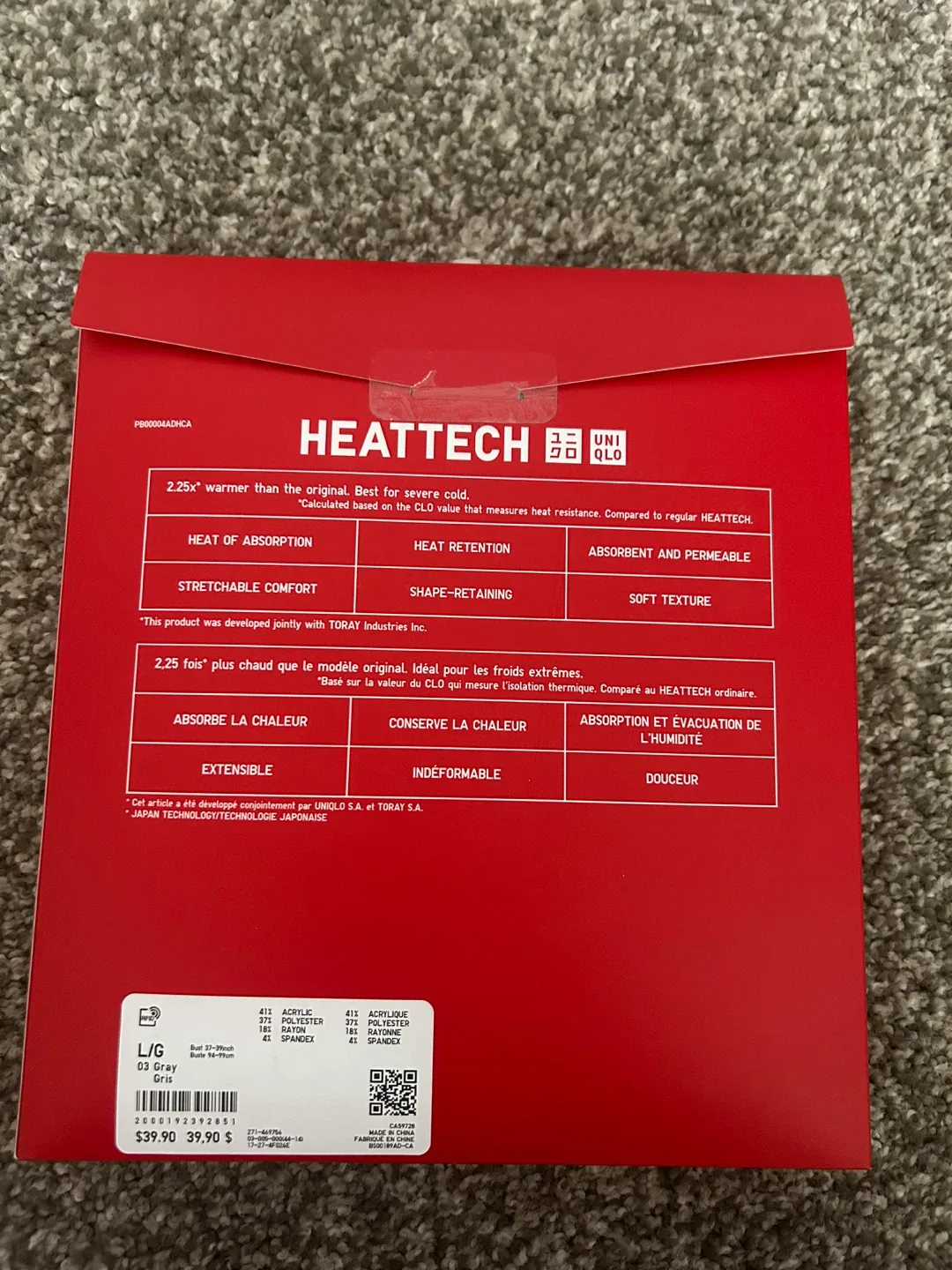 Uniqlo Heattech Ultra Warm Crew Neck L/G Gray image indicator(2)