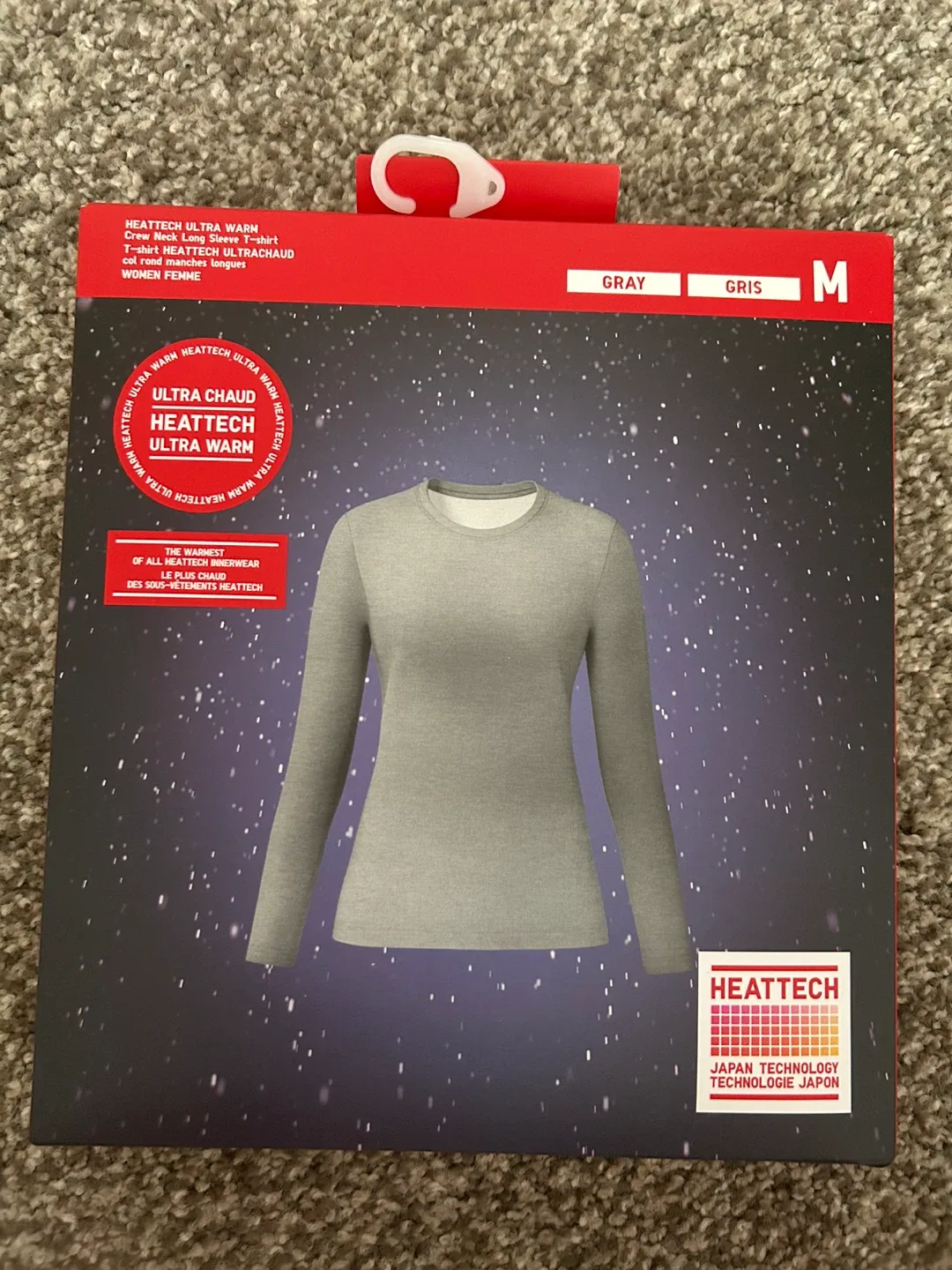 Uniqlo Heattech Ultra Warm T-shirt - Women's, Gray, M