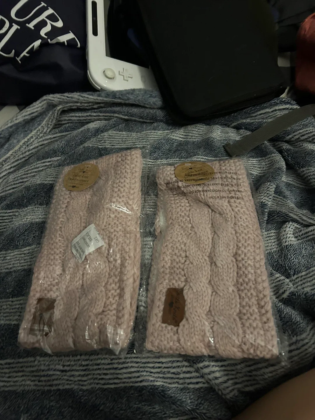 New Cable Knit Head Warmer - Pink thumbnail