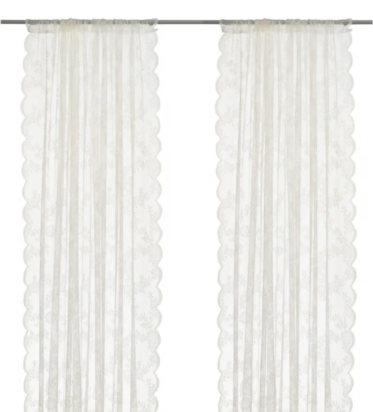 New White Lace Curtain Panels (Set of 2) image indicator(5)