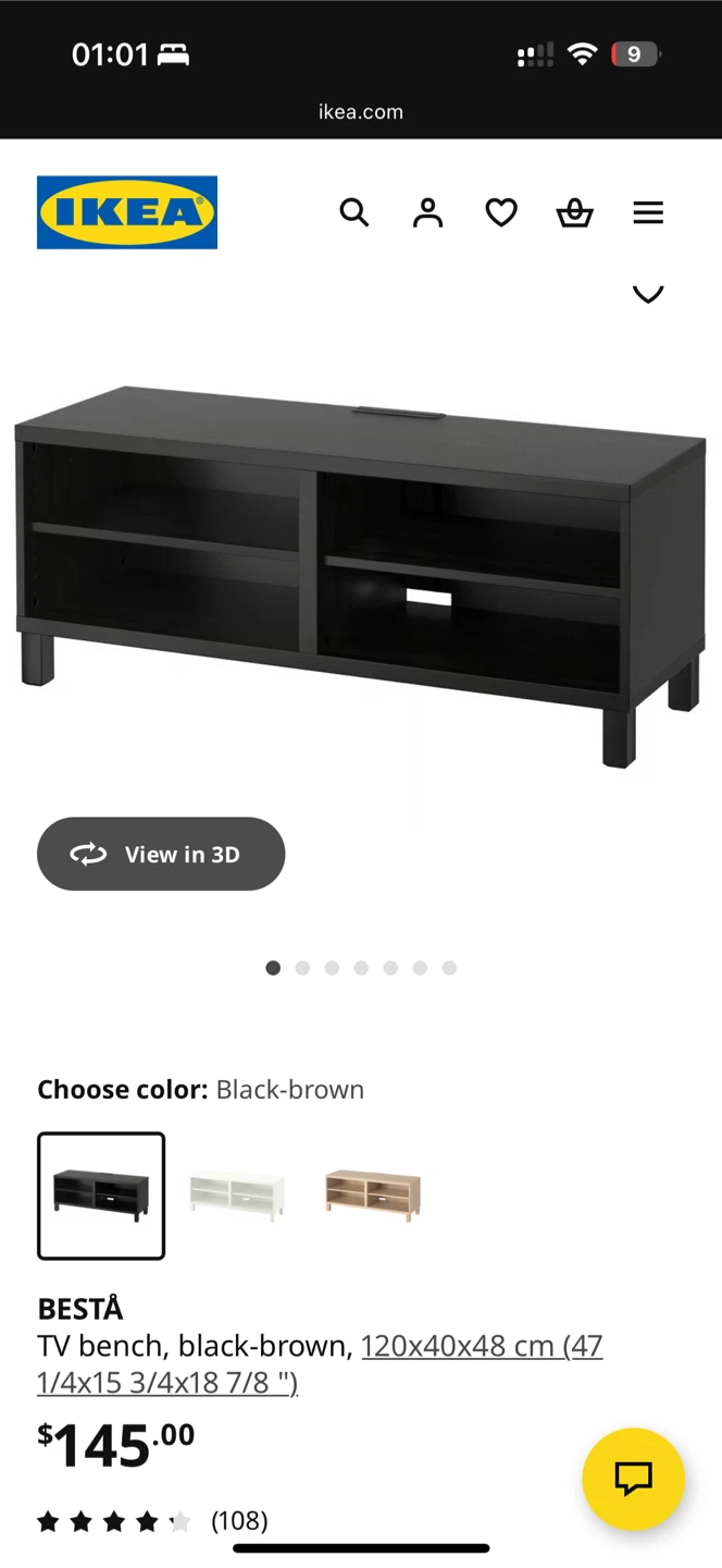 IKEA BESTÅ TV bench, black-brown - photo 2