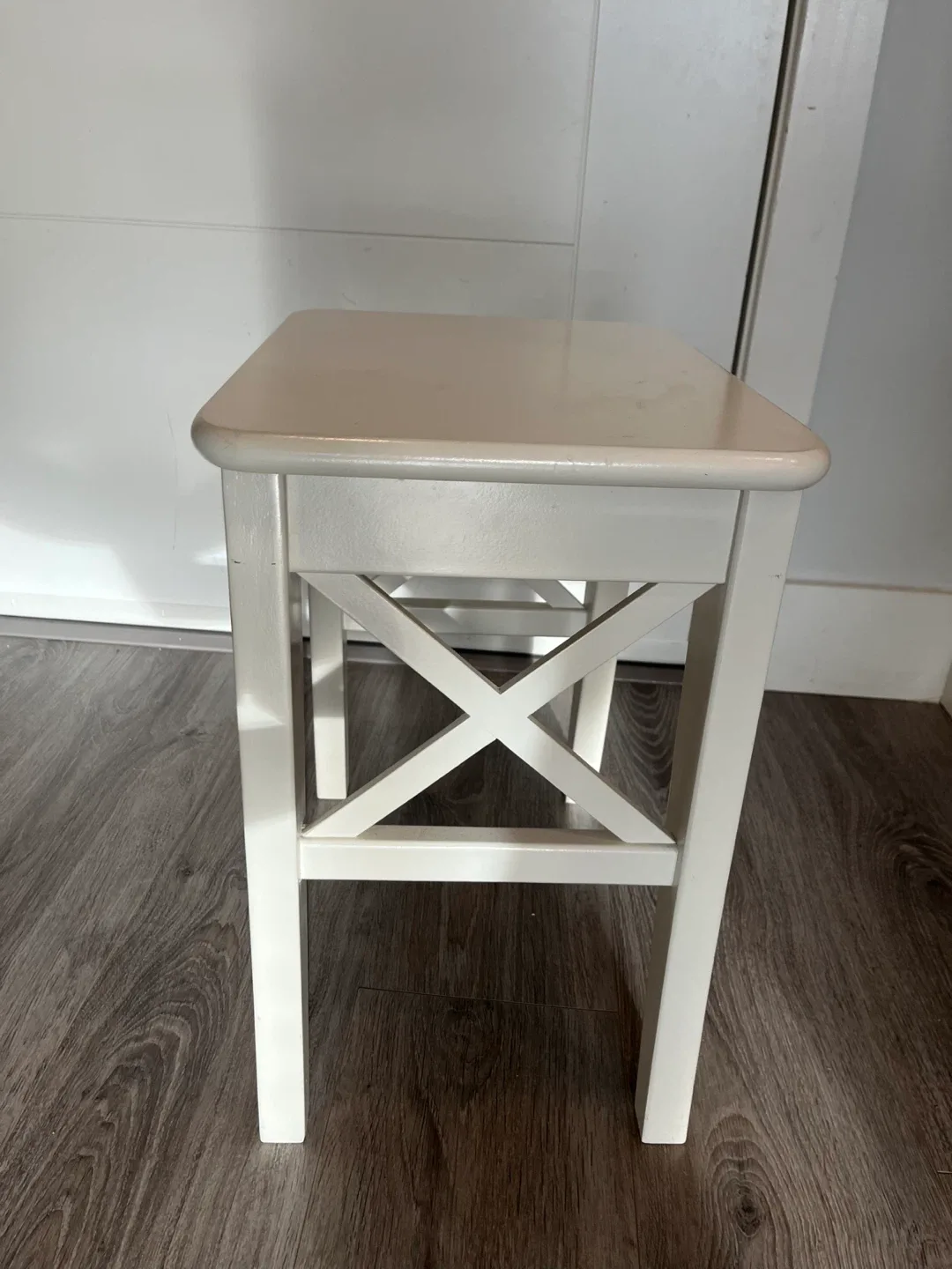 White Wooden Stool image indicator(2)