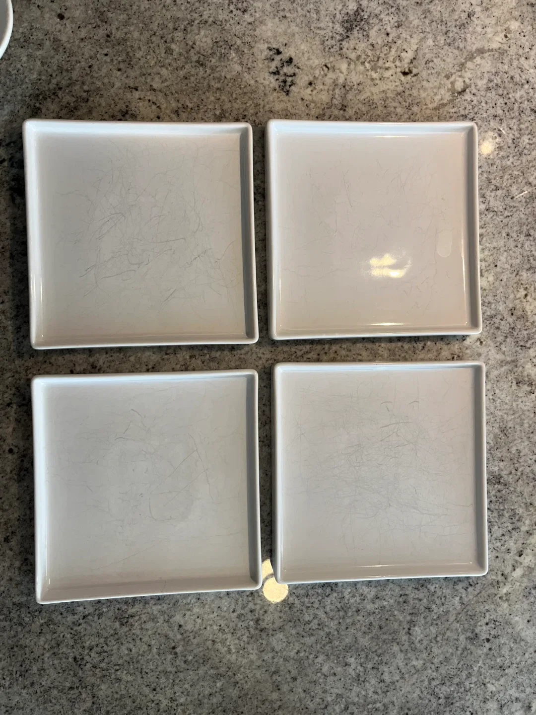 CB2 Square White Dinner Plates - Set of 4 image indicator(2)