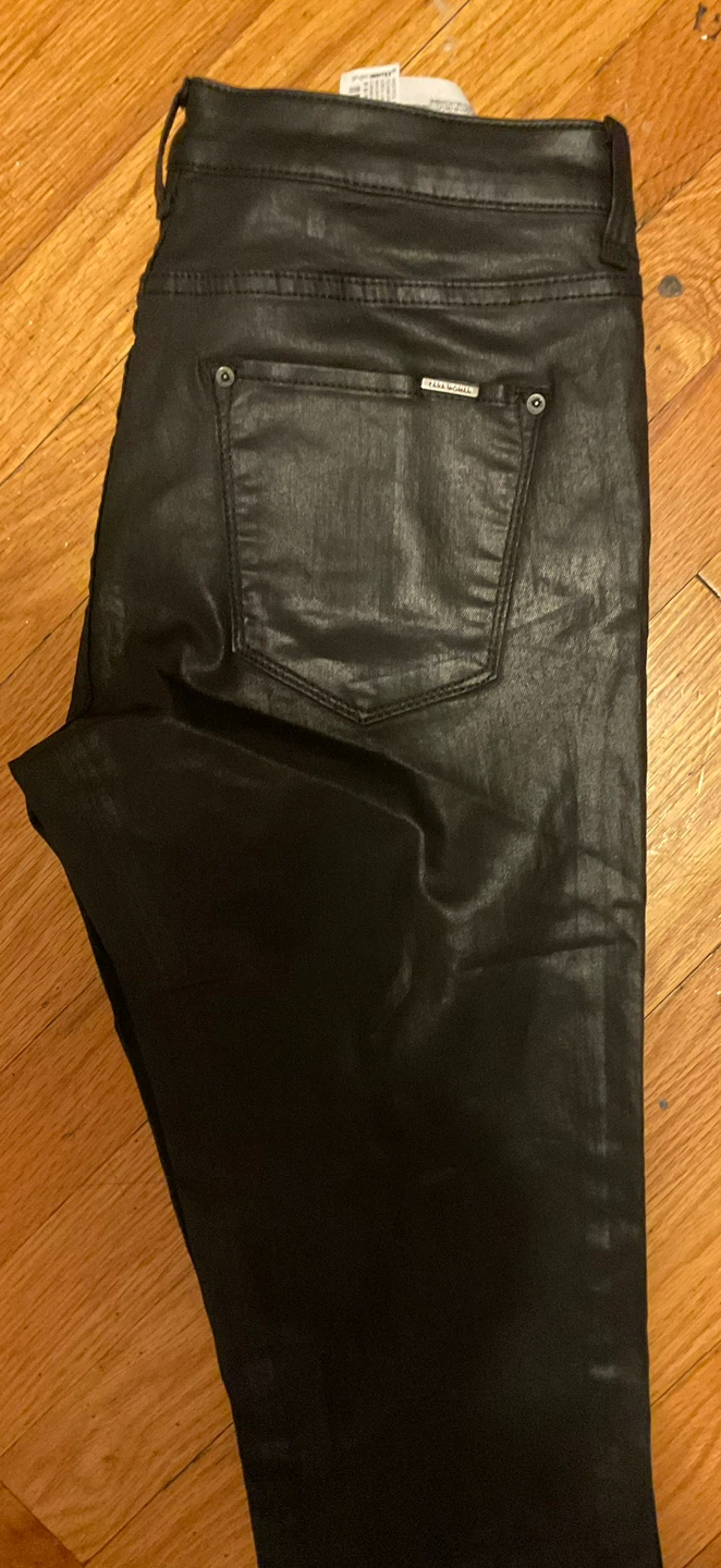 Zara Woman Black Coated Jeans