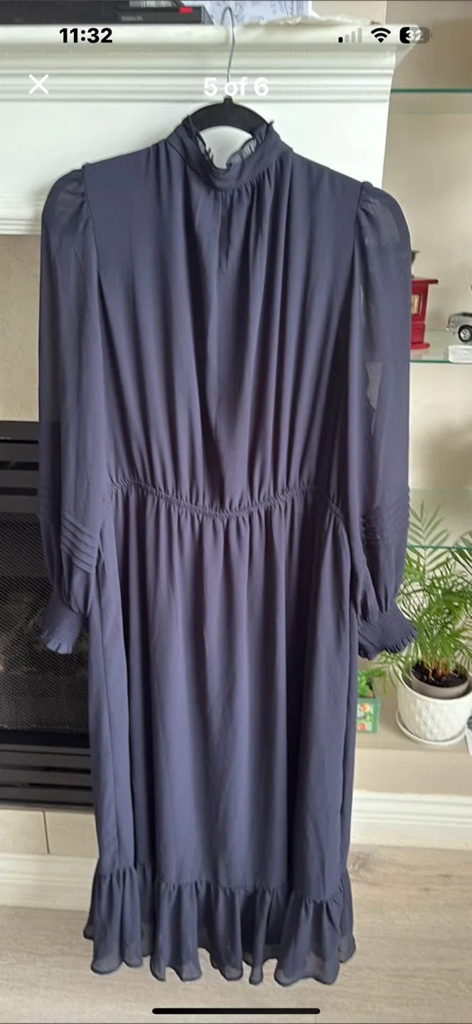 Joan Curve Pintucked Midi Frill Dress - Size 16 thumbnail