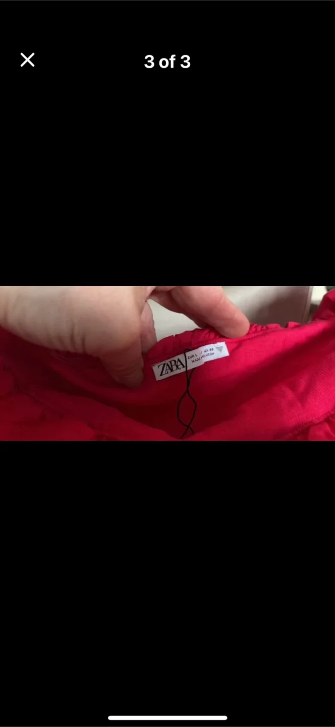 Zara Red Off-the-Shoulder Top - Size L image indicator(3)