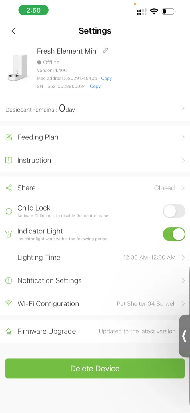 PETKIT Fresh Element Automatic Pet Feeder app control image indicator(2)