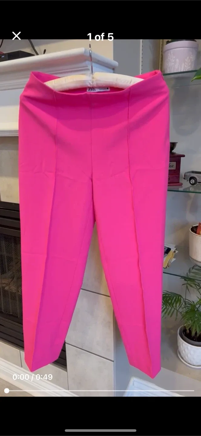 Zara Pink Trousers - Size M thumbnail