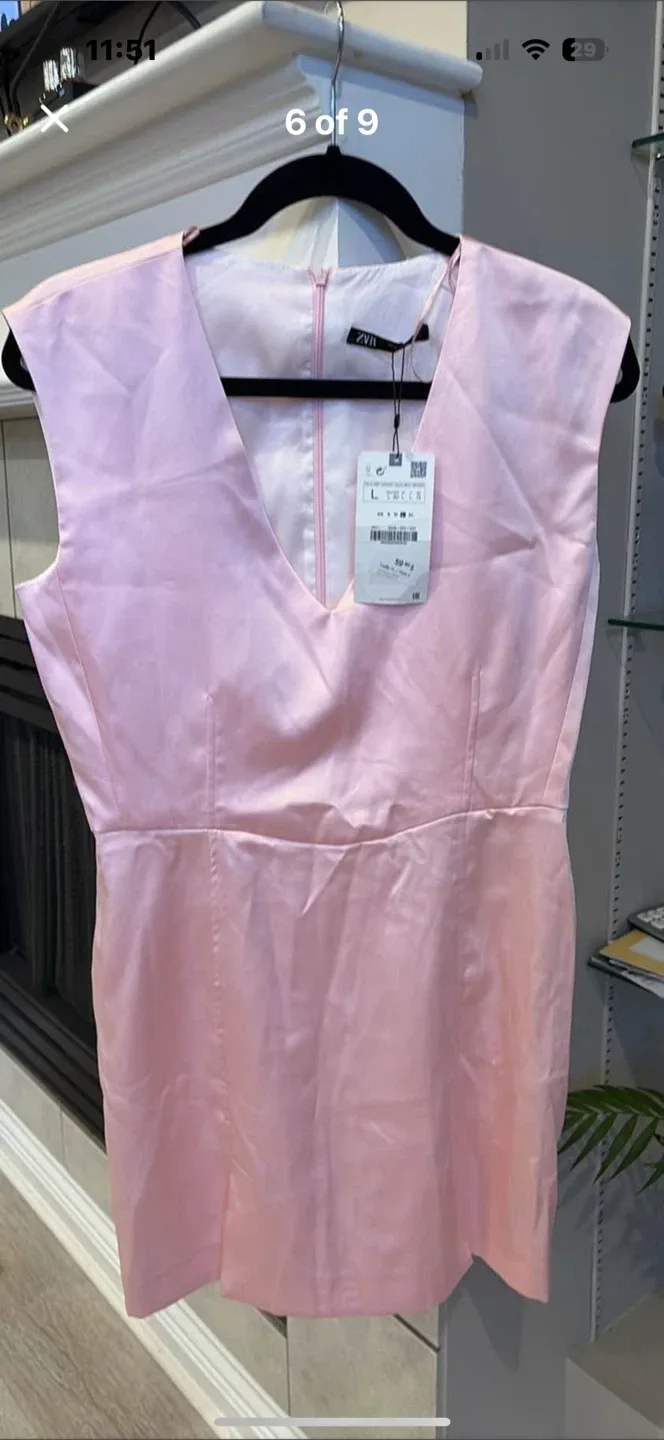 Brand New Zara Pink Dress Size L image indicator(6)