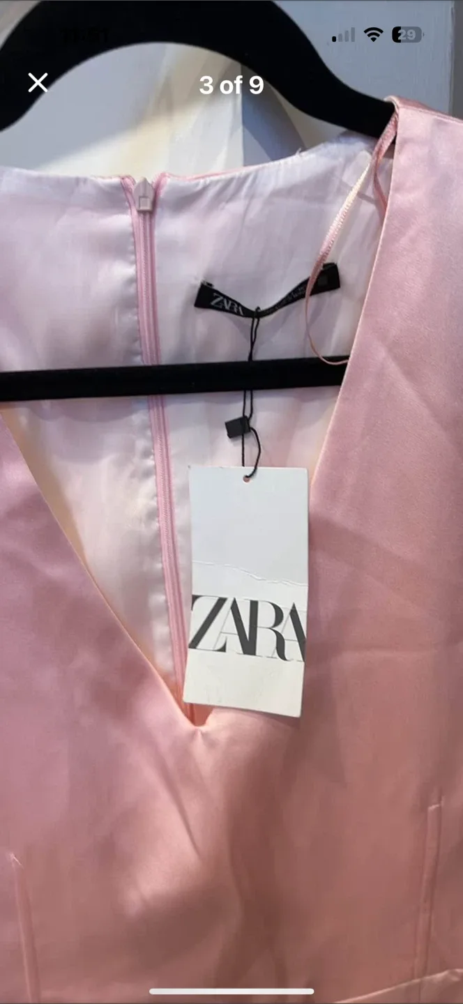 Brand New Zara Pink Dress Size L image indicator(9)