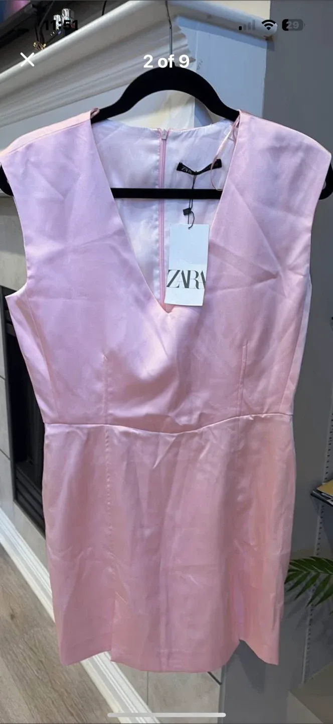 Brand New Zara Pink Dress Size L image indicator(8)