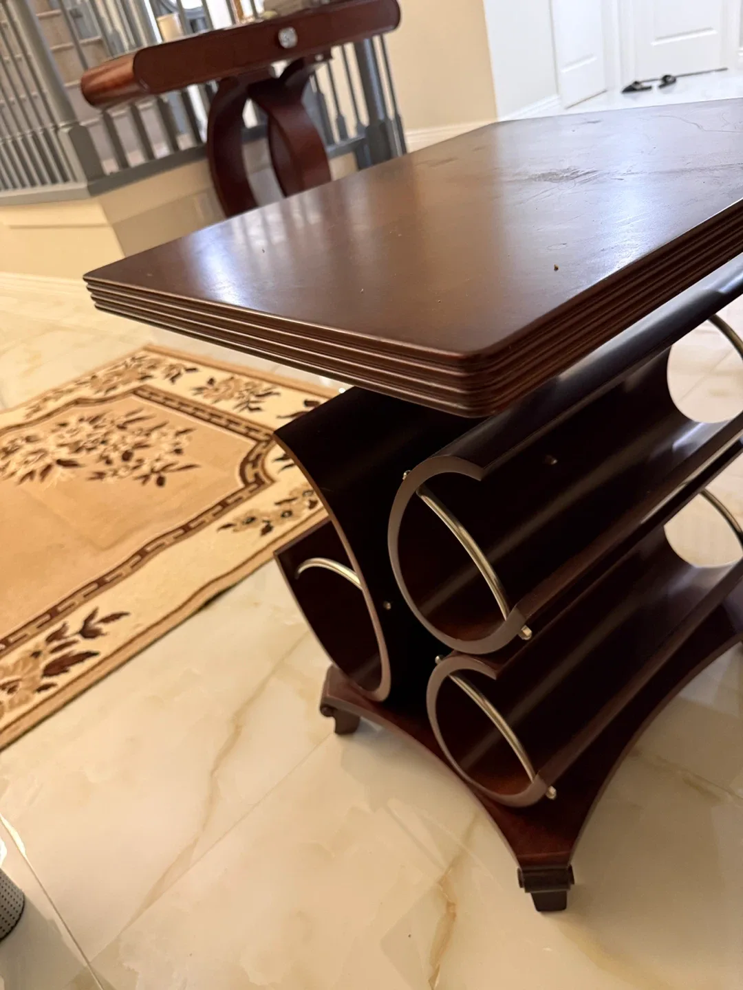 Mahogany Side Table with Magazine Rack image indicator(3)