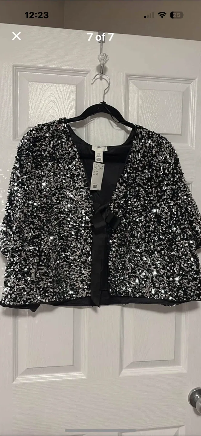 H&M Sequin Bolero Jacket - Size XXL thumbnail