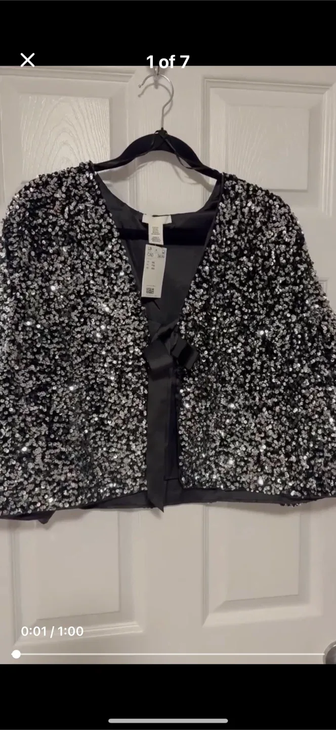 H&M Sequin Bolero Jacket - Size XXL image indicator(7)