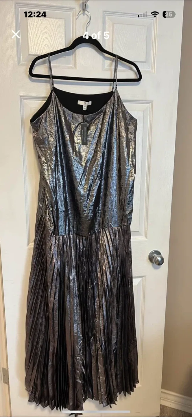 Tibi Metallic Pleated Dress image indicator(4)