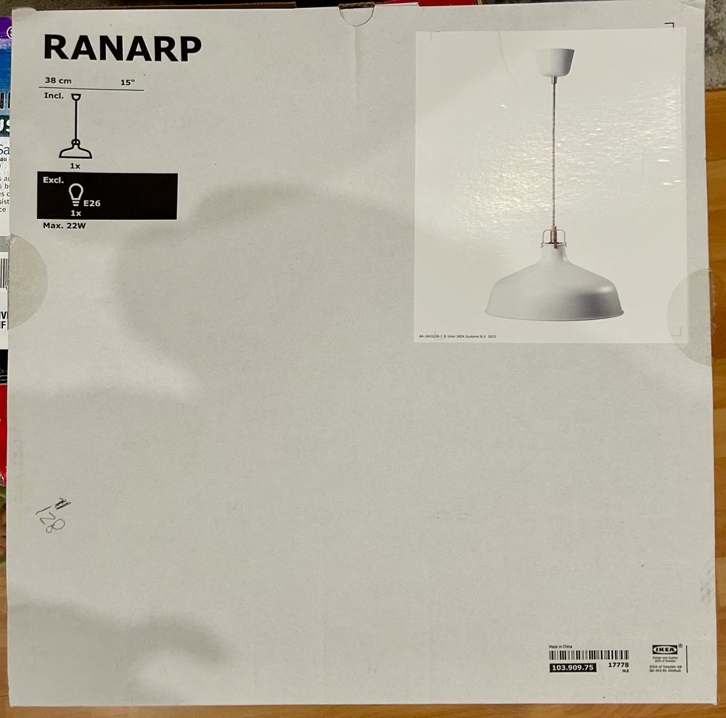 New IKEA RANARP Pendant Lamp - White 38cm thumbnail