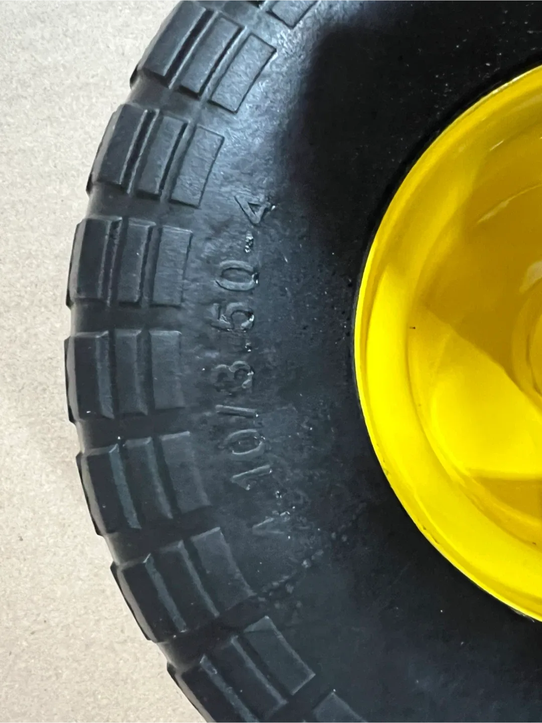 Pair of 4.10/3.50-4 Yellow Wheels - New image indicator(3)