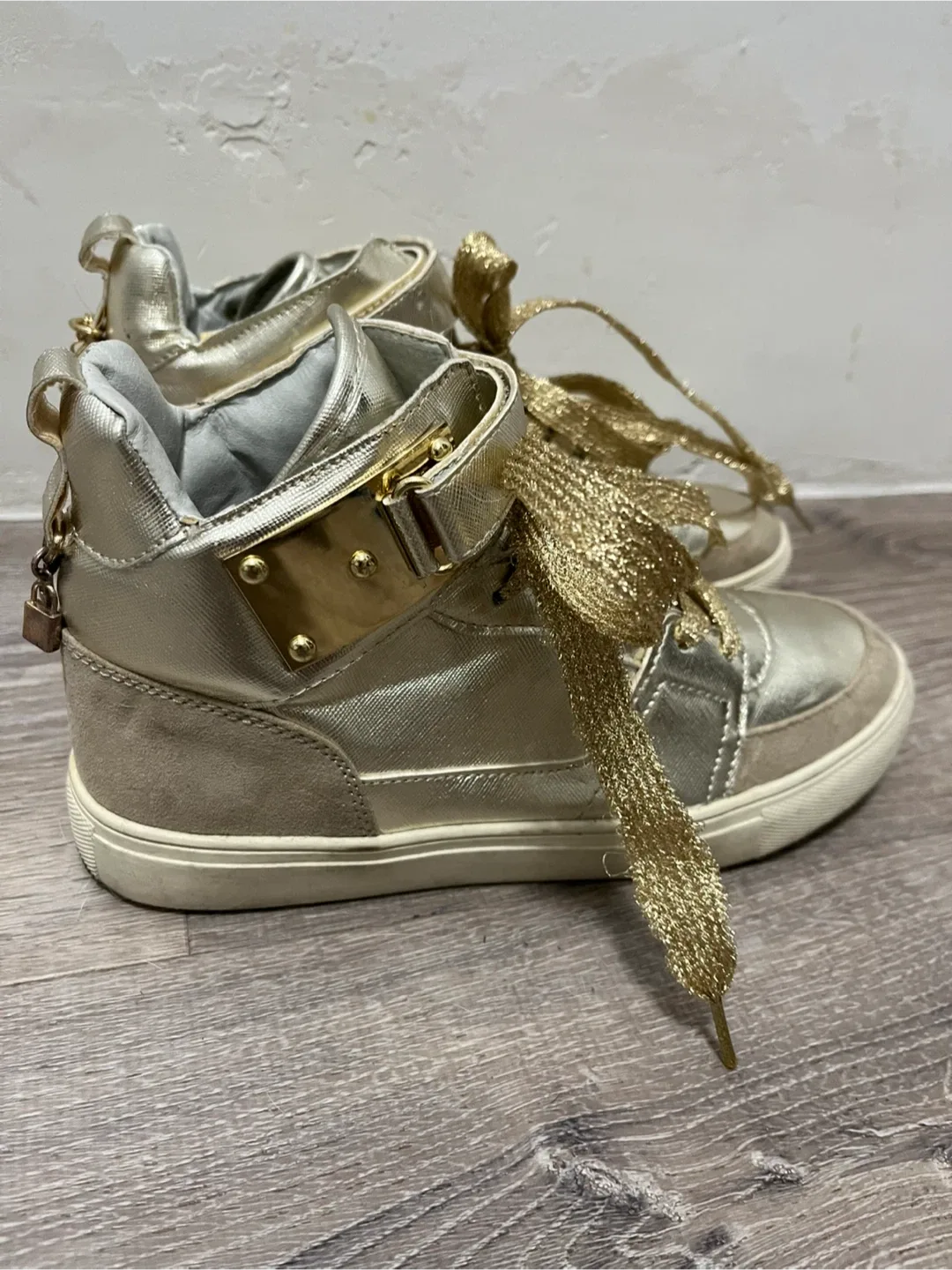 Madden Girl Gold High Top Sneakers