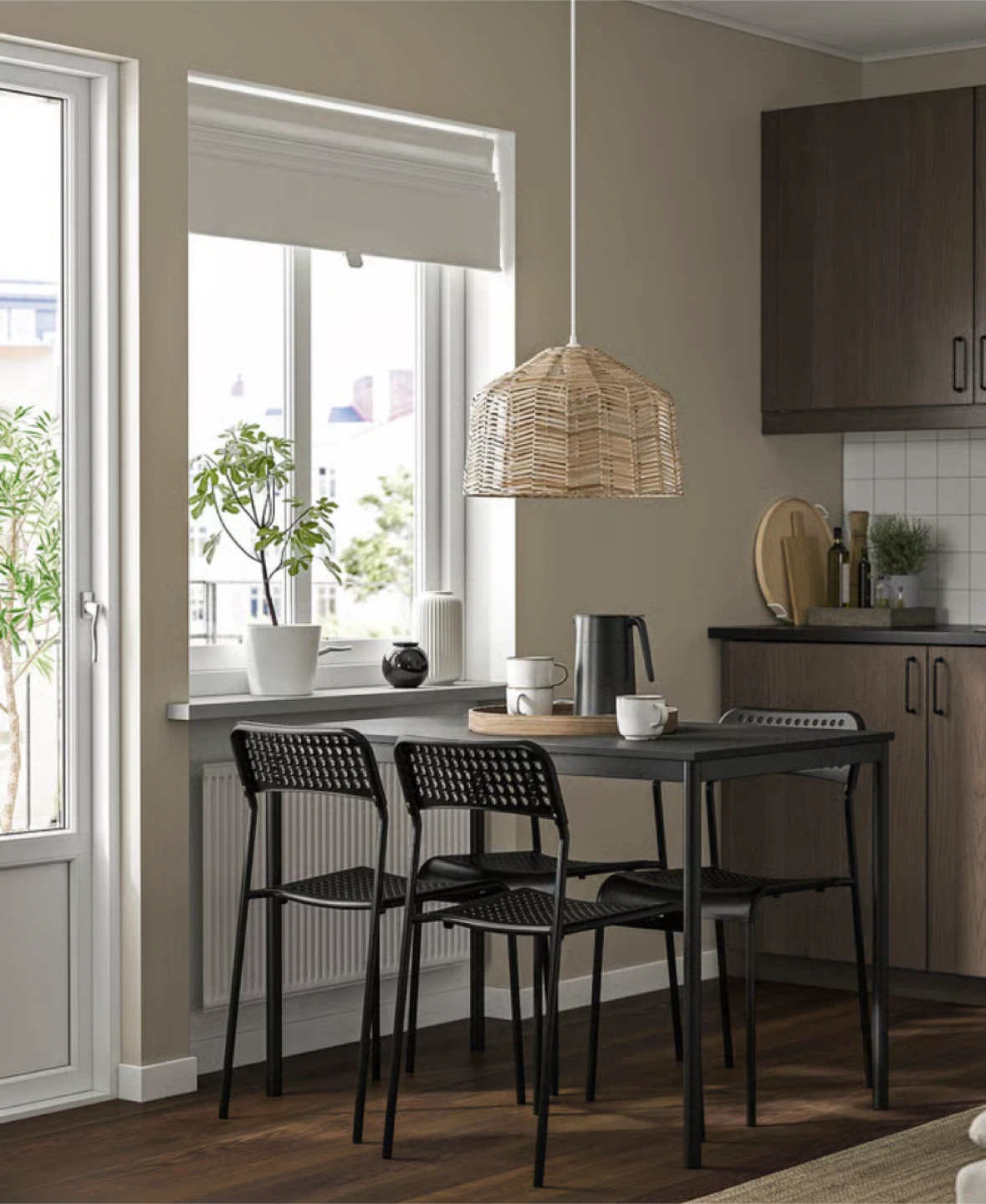 IKEA Black Dining Table with 4 chairs