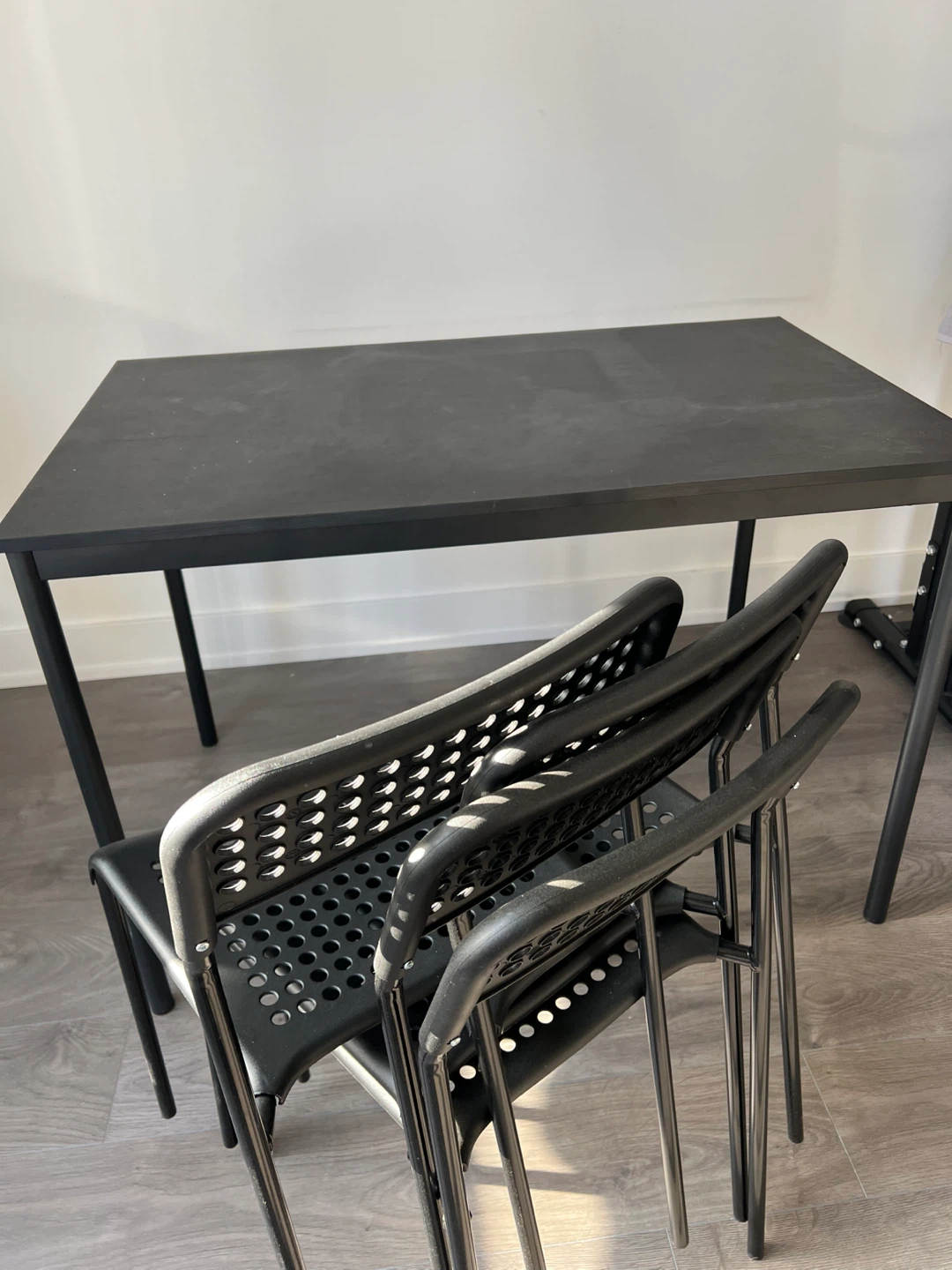 IKEA Black Dining Table with 4 chairs - photo 3