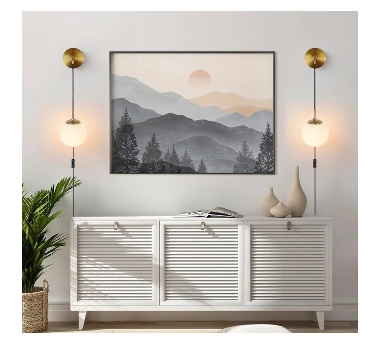 Modern Brass Gold Globe Wall Lamp - Set of 2 - photo 3