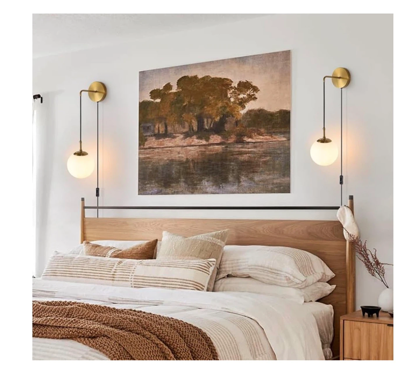 Modern Brass Gold Globe Wall Lamp - Set of 2 - photo 2