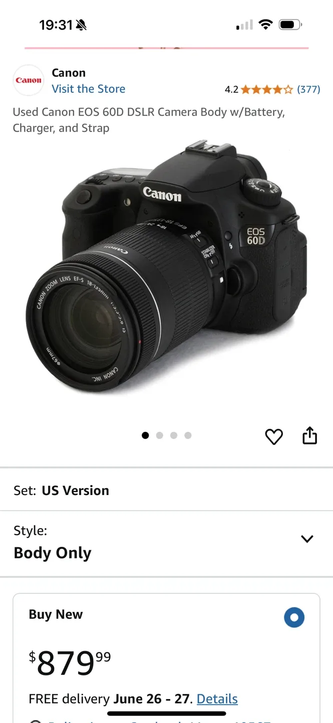 Canon EOS 60D DSLR Camera w/ 18-135mm Lens image indicator(3)