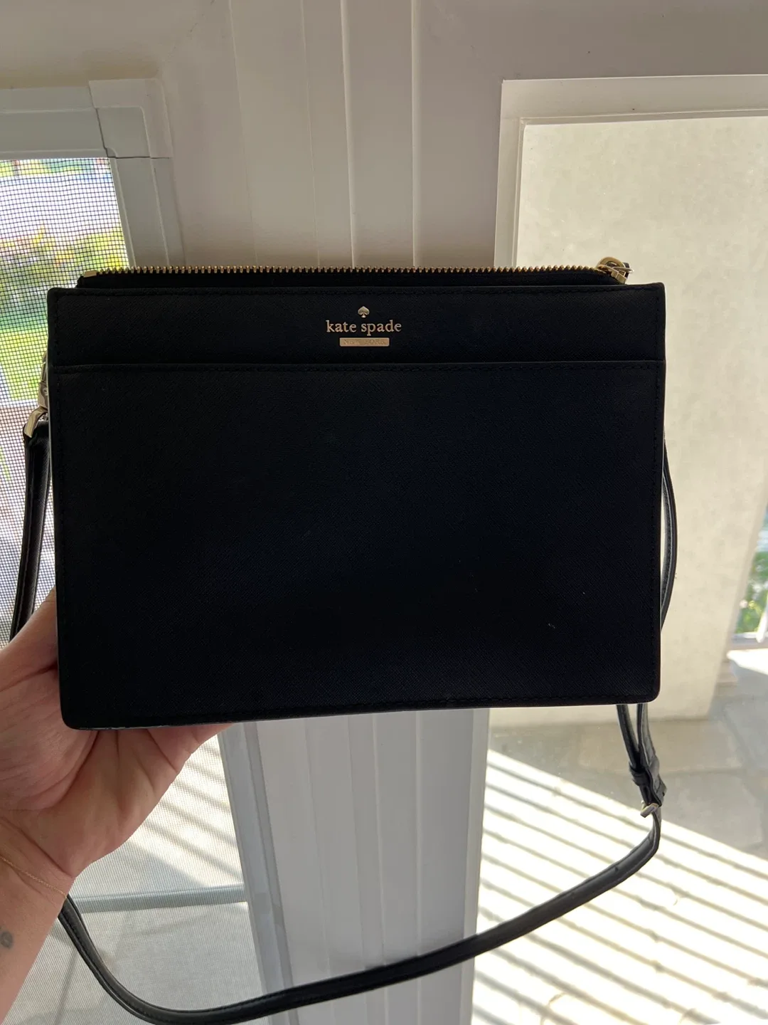 Kate Spade Black Leather Crossbody Bag thumbnail