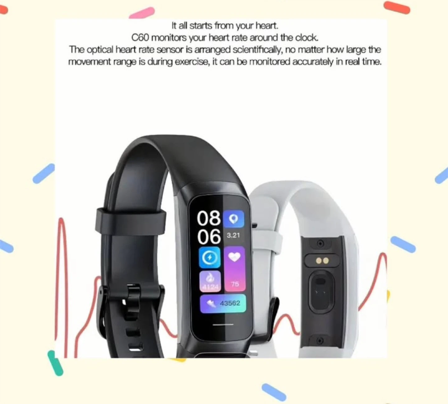 C60 Fitness Tracker - Lavender - photo 4