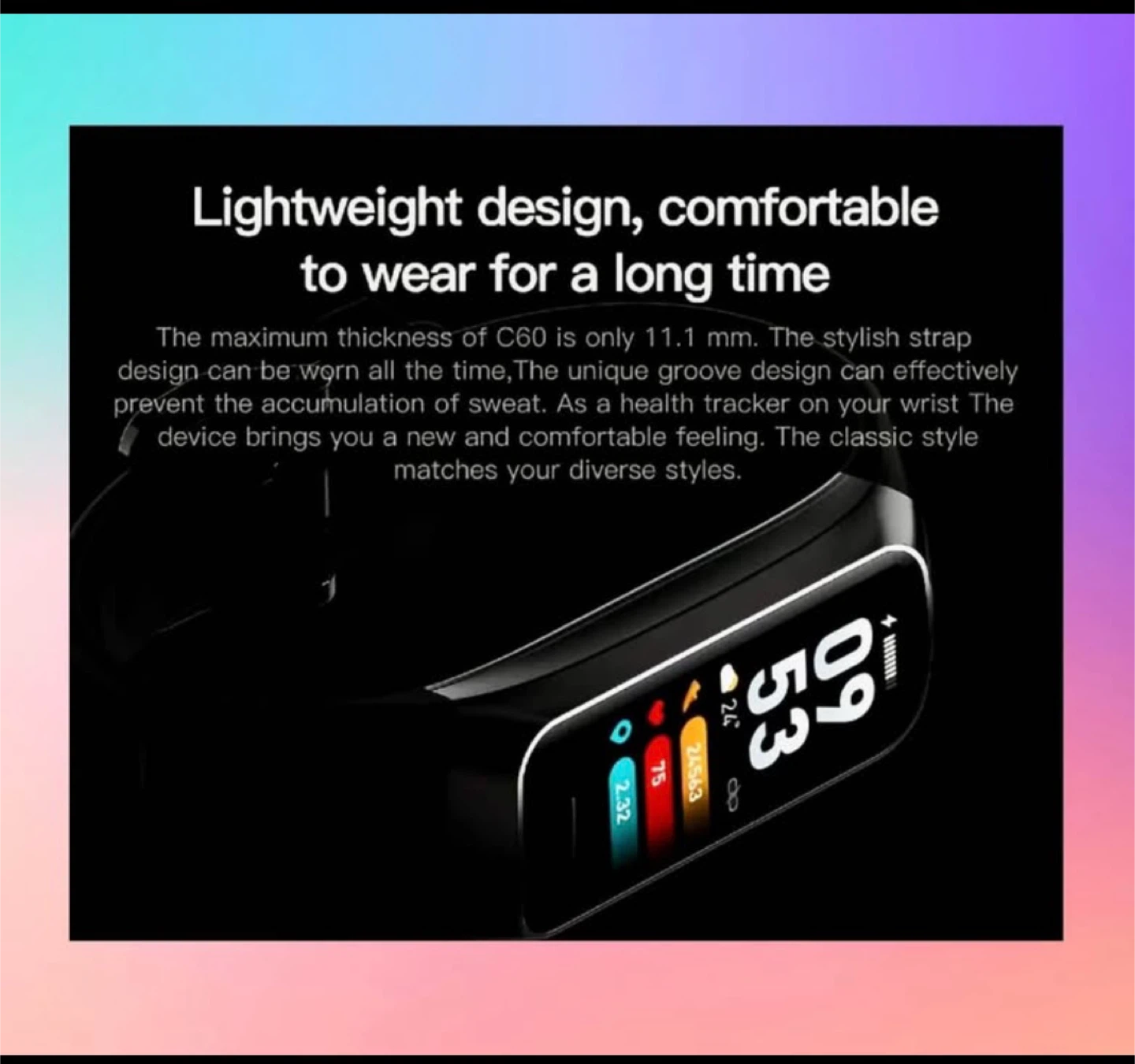 C60 Fitness Tracker - Lavender - photo 3