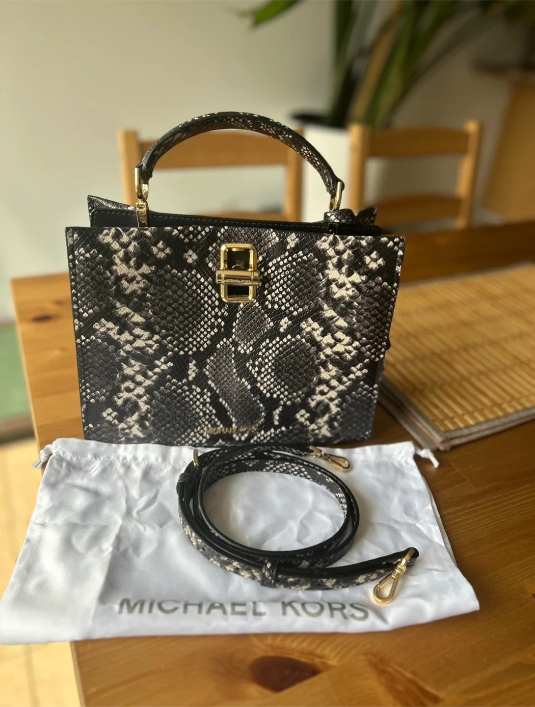 Michael Kors Snakeskin Top Handle Bag thumbnail