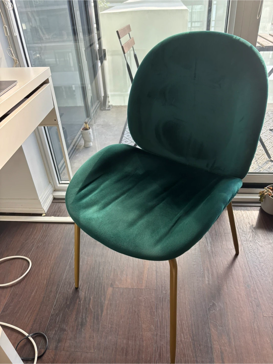 Green Velvet Chair - photo 2