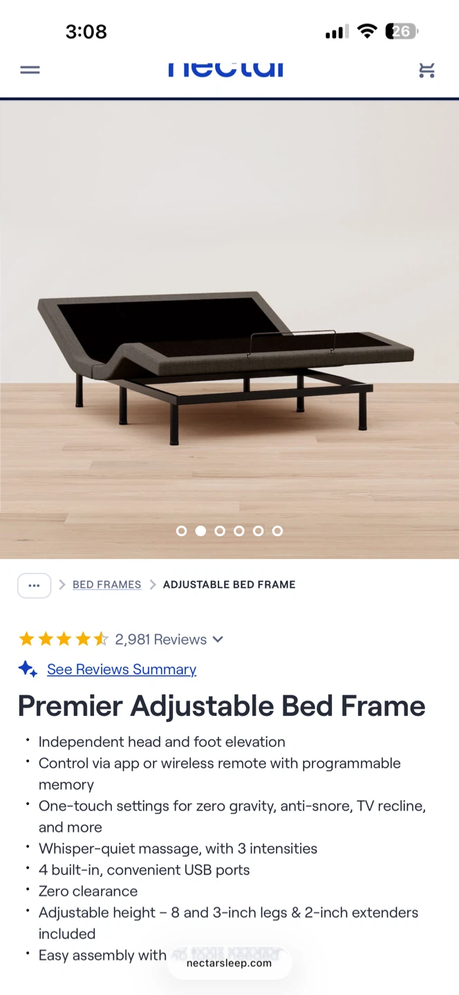 Nectar Premier Adjustable Bed Frame