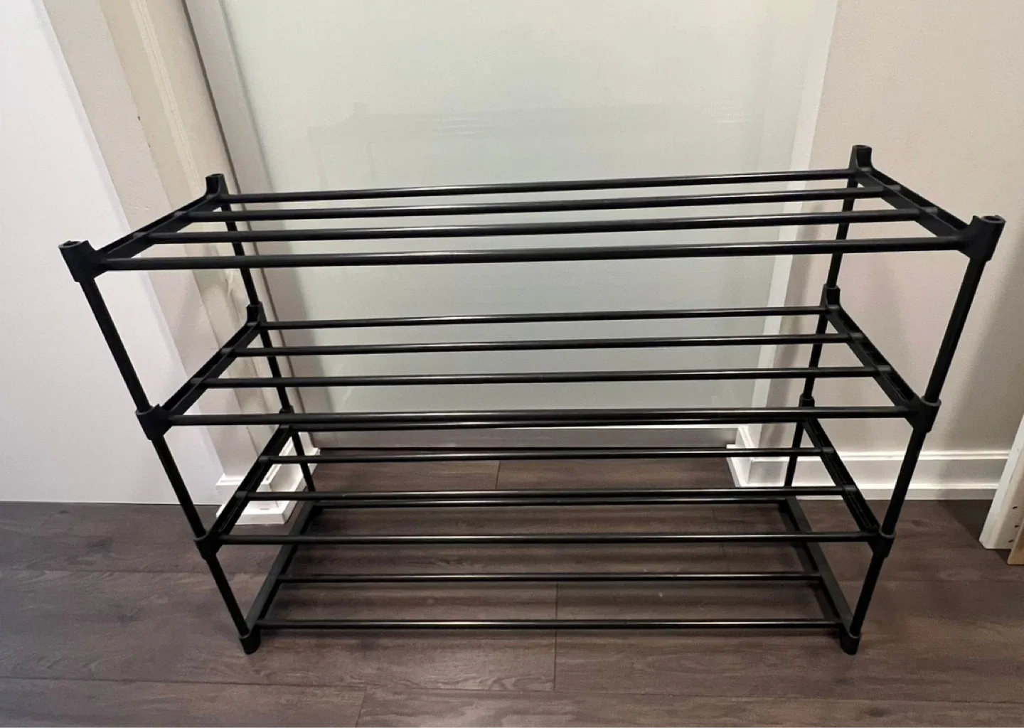Black Metal 4 Tier Shoe Rack