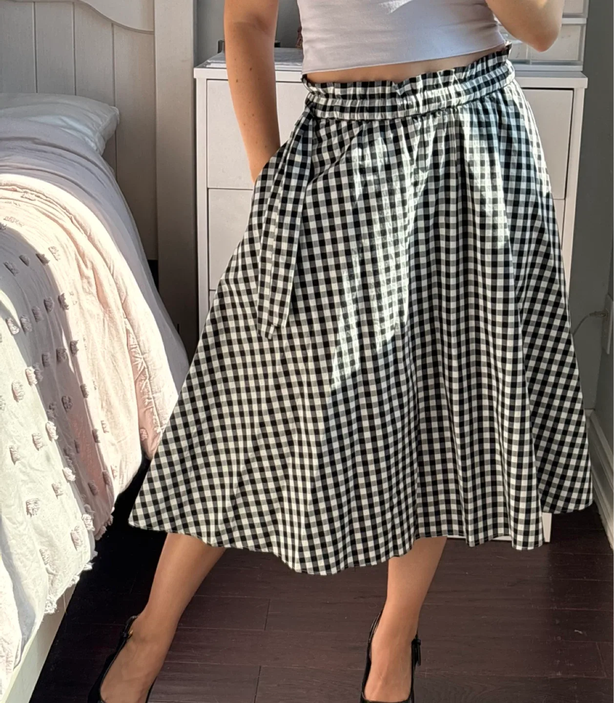 Aritzia | Wilfred Gingham Midi Skirt - Size XS thumbnail