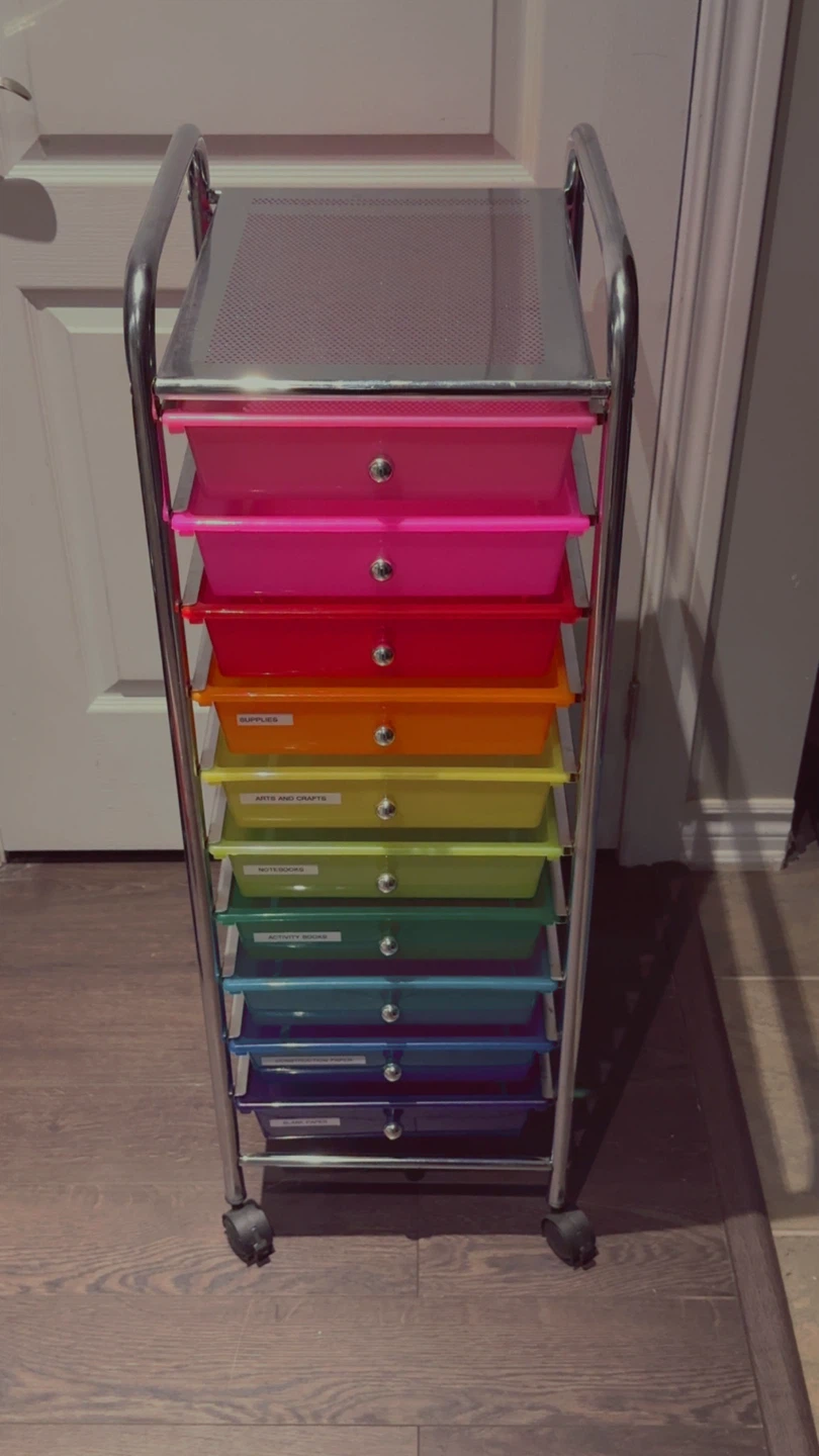 Rolling Storage Cart with Rainbow Drawers - photo 2