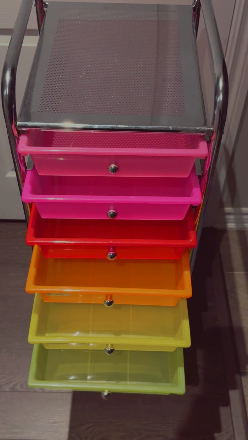 Rolling Storage Cart with Rainbow Drawers - photo 3