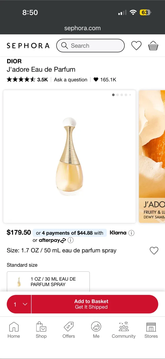 Dior J'adore Eau de Parfum 50mL image indicator(3)