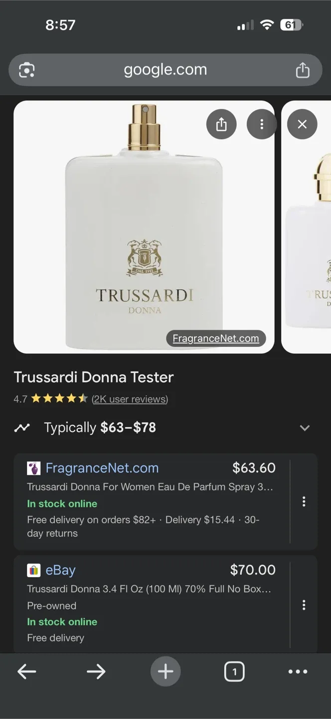 Trussardi Donna Eau de Parfum 50ml - New in Box! image indicator(3)