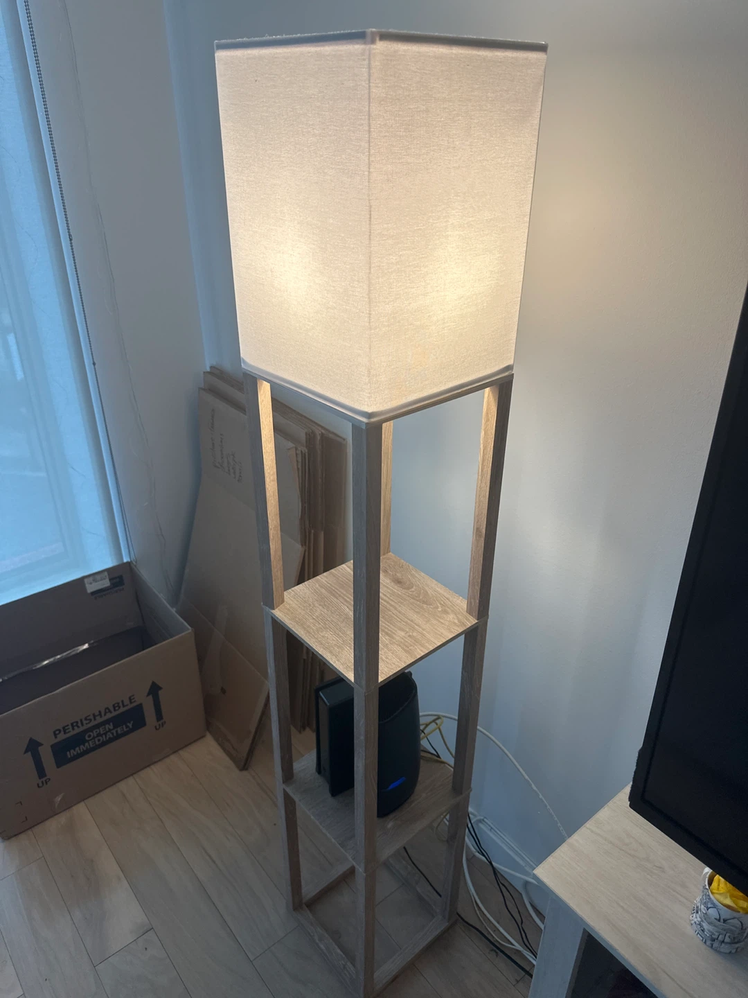 Modern Floor Lamp with Shelves