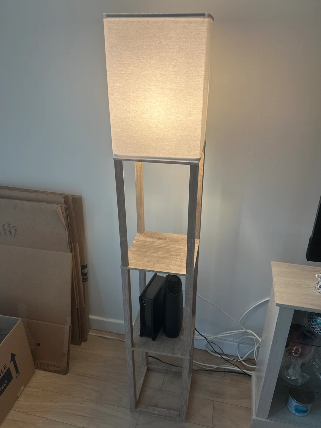 Modern Floor Lamp with Shelves - photo 2