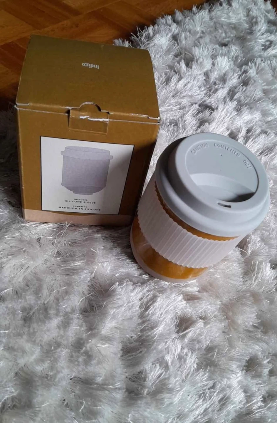 Indigo Reusable Cup with Silicone Sleeve